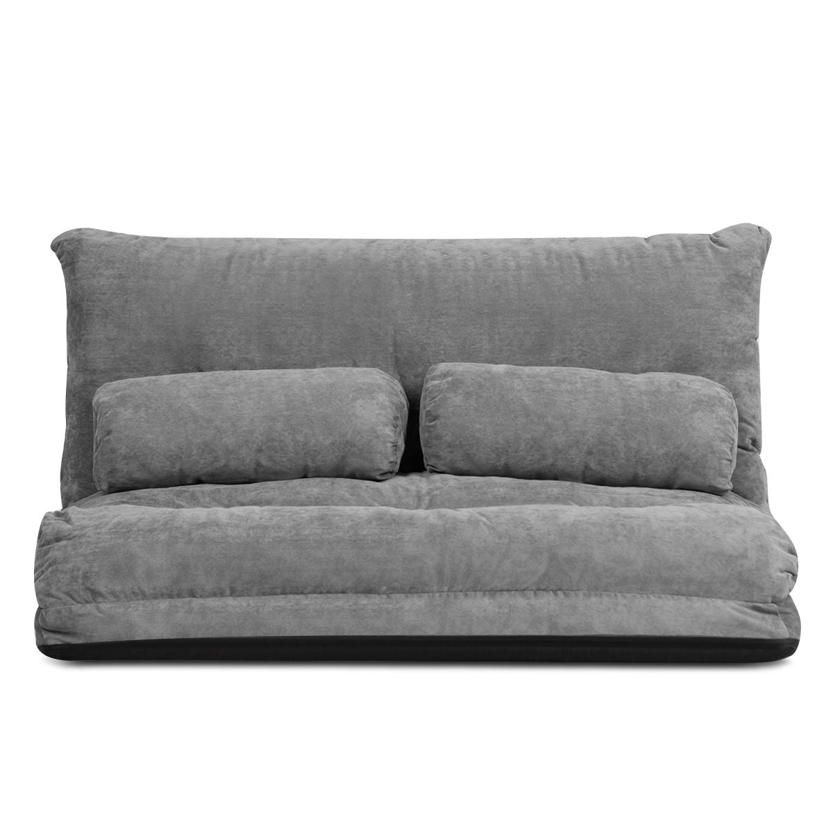 Canapé Convertible 2 Places Réglables À 6 Positions 90-180° Avec 2 Oreillers En Velours Côtelé Pour Salon Chambre Beige/Bleu/Café/Gris