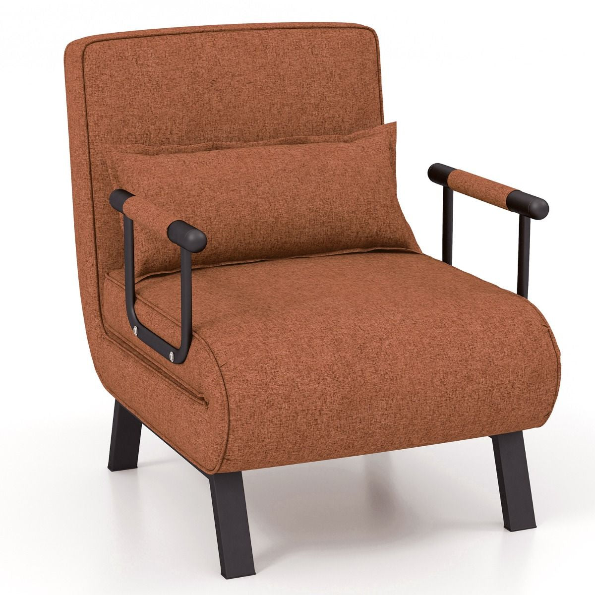 Fauteuil Convertible À Lit 1 Place Fauteuil De Salon 4-En-1 Dossier Réglable En 6 Positions Avec Oreiller 7 Couleurs Au Choix