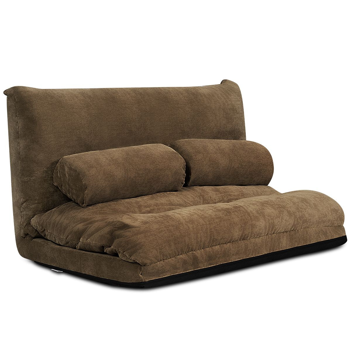 Canapé Convertible 2 Places Réglables À 6 Positions 90-180° Avec 2 Oreillers En Velours Côtelé Pour Salon Chambre Beige/Bleu/Café/Gris