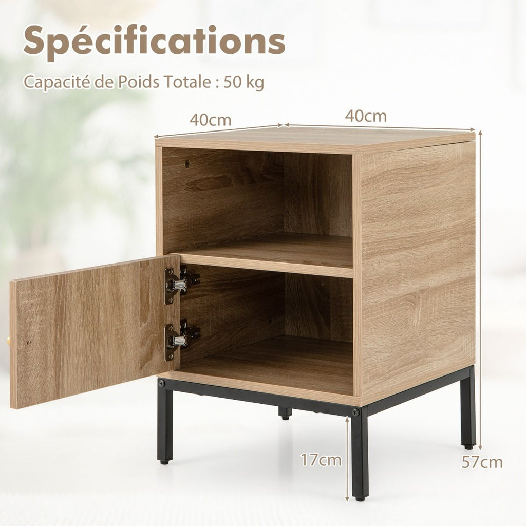 Table de Chevet Rotin — Pieds Métal