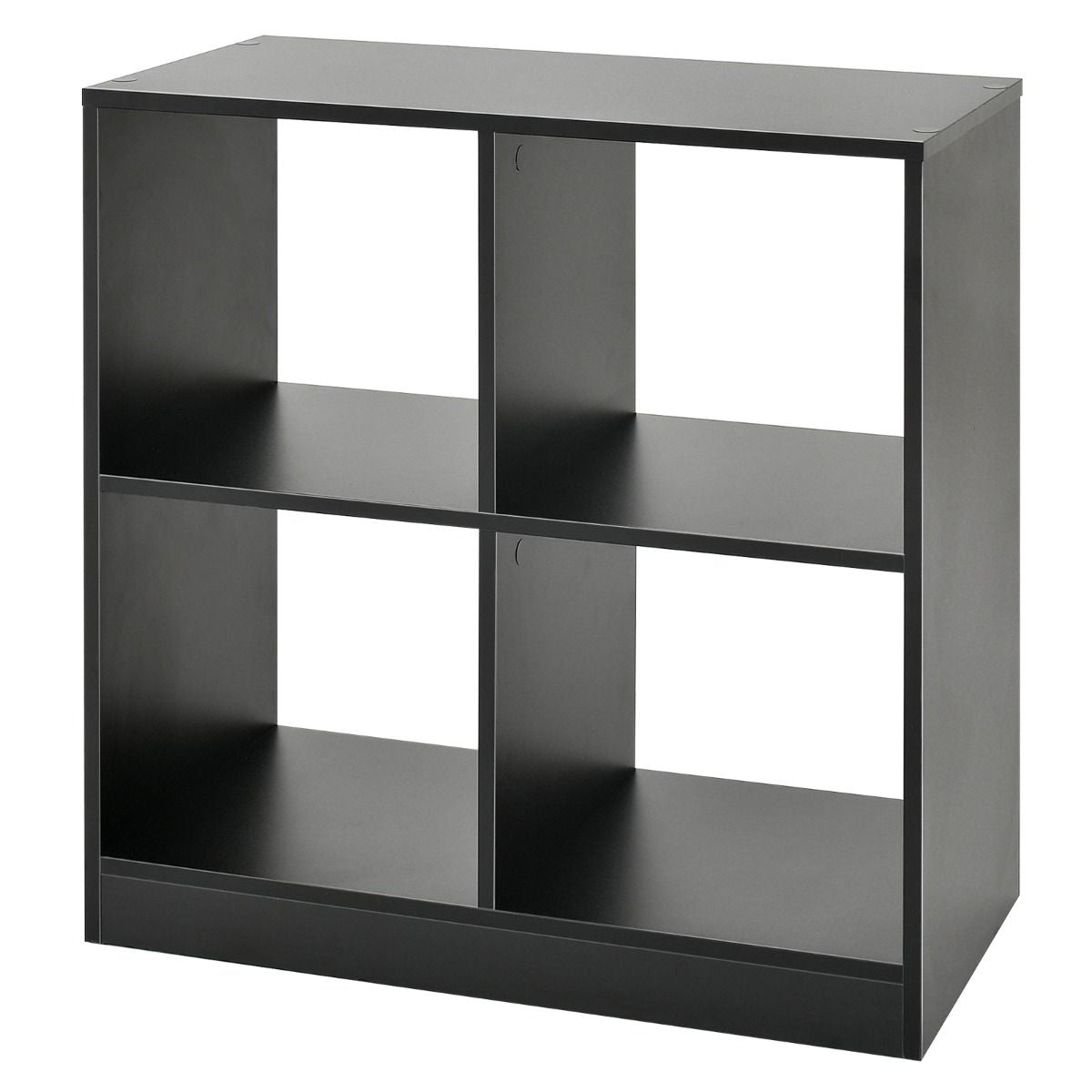 Bibliothèque Étagère Rangement À 3 Niveaux Avec 4 Compartiments Ouverts Meuble Cube De Rangement En Bois 73 X 33 X 73Cm Noir/Blanc/Naturel