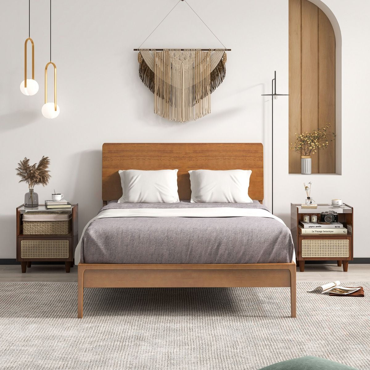 2 Tables De Chevet Avec Tiroir Table D'Appoint En Bambou Avec Plateau En Verrepieds En Bois Massif 43 X 35 X 50 Cm Brun/Naturel