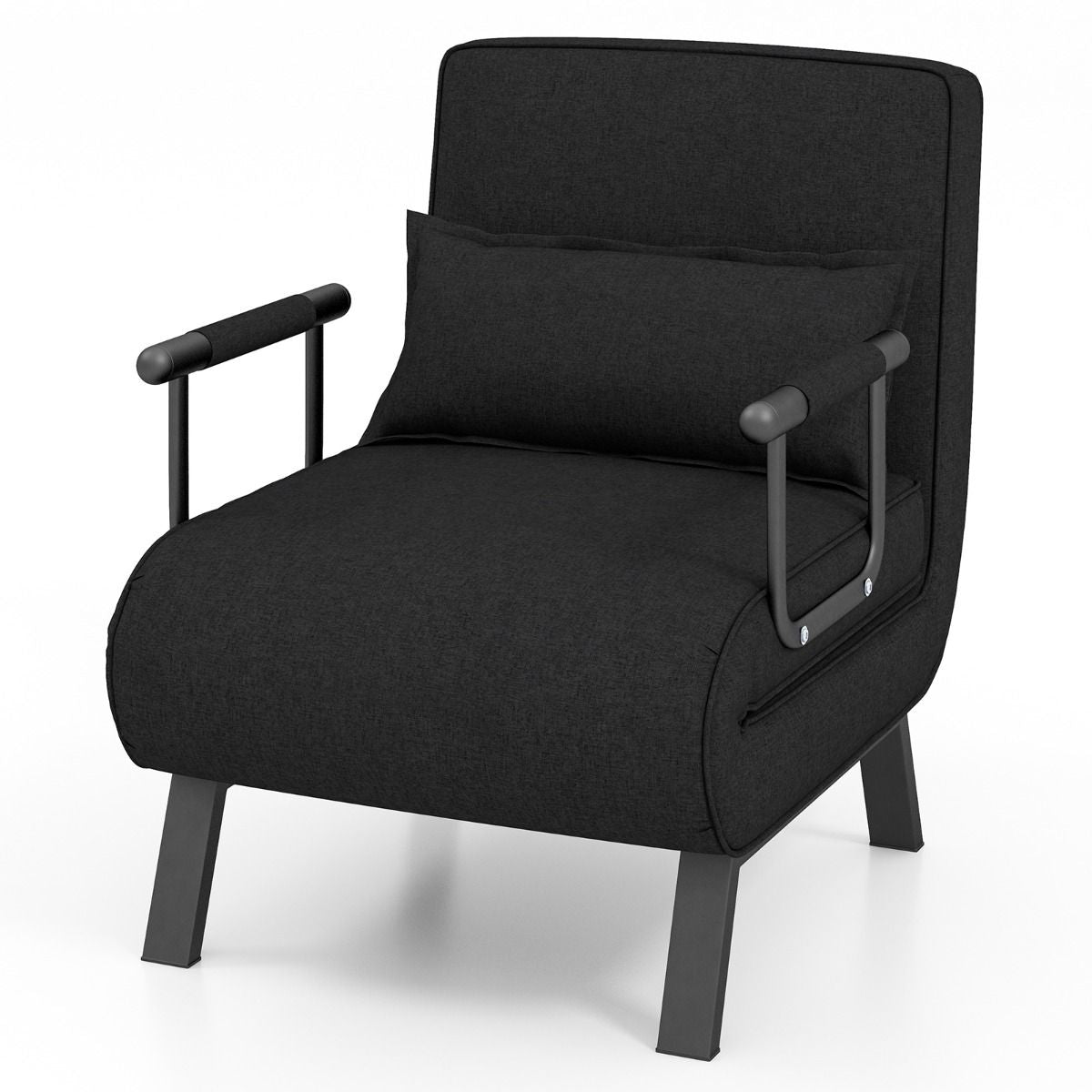 Fauteuil Convertible À Lit 1 Place Fauteuil De Salon 4-En-1 Dossier Réglable En 6 Positions Avec Oreiller 7 Couleurs Au Choix